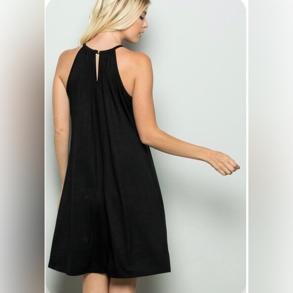 Nicole Miller black trapeze swing dress with pockets size XS NWOT - Picture 4 of 9